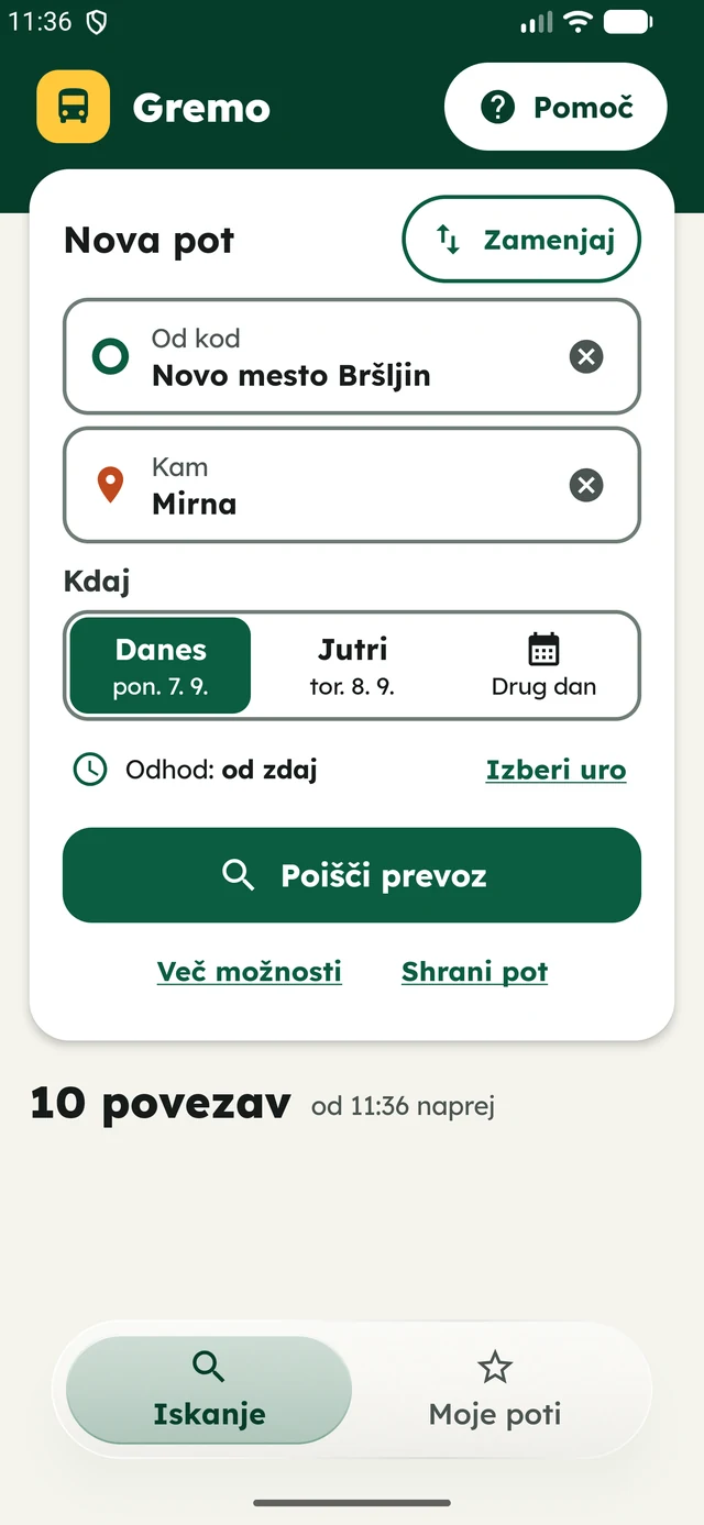 Gremo journey search on Android