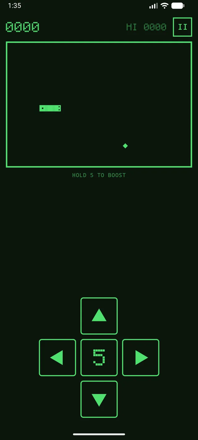 Old School Snake gameplay with the snake winding through the grid