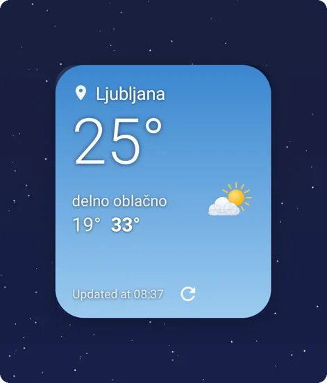 Today widget with today's high and low