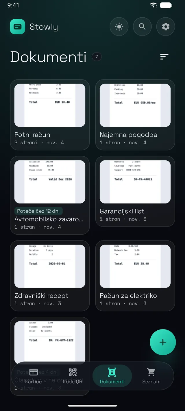 Skenirani dokumenti in računi v knjižnici